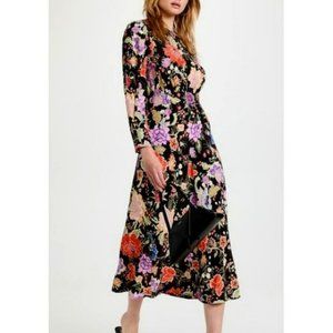 Rixo Greta Dress in Peony Floral Black